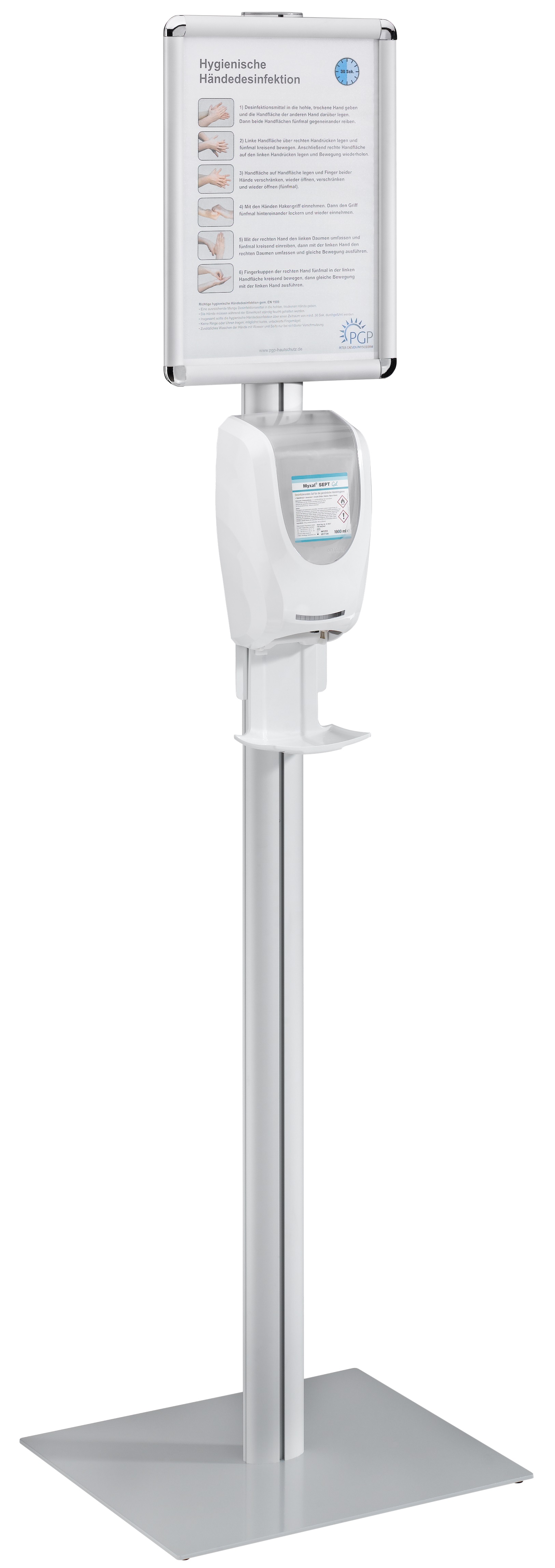 GREVEN® Mobile Spendersäule inkl. touchless Neptune-Spender HASENÖHRL