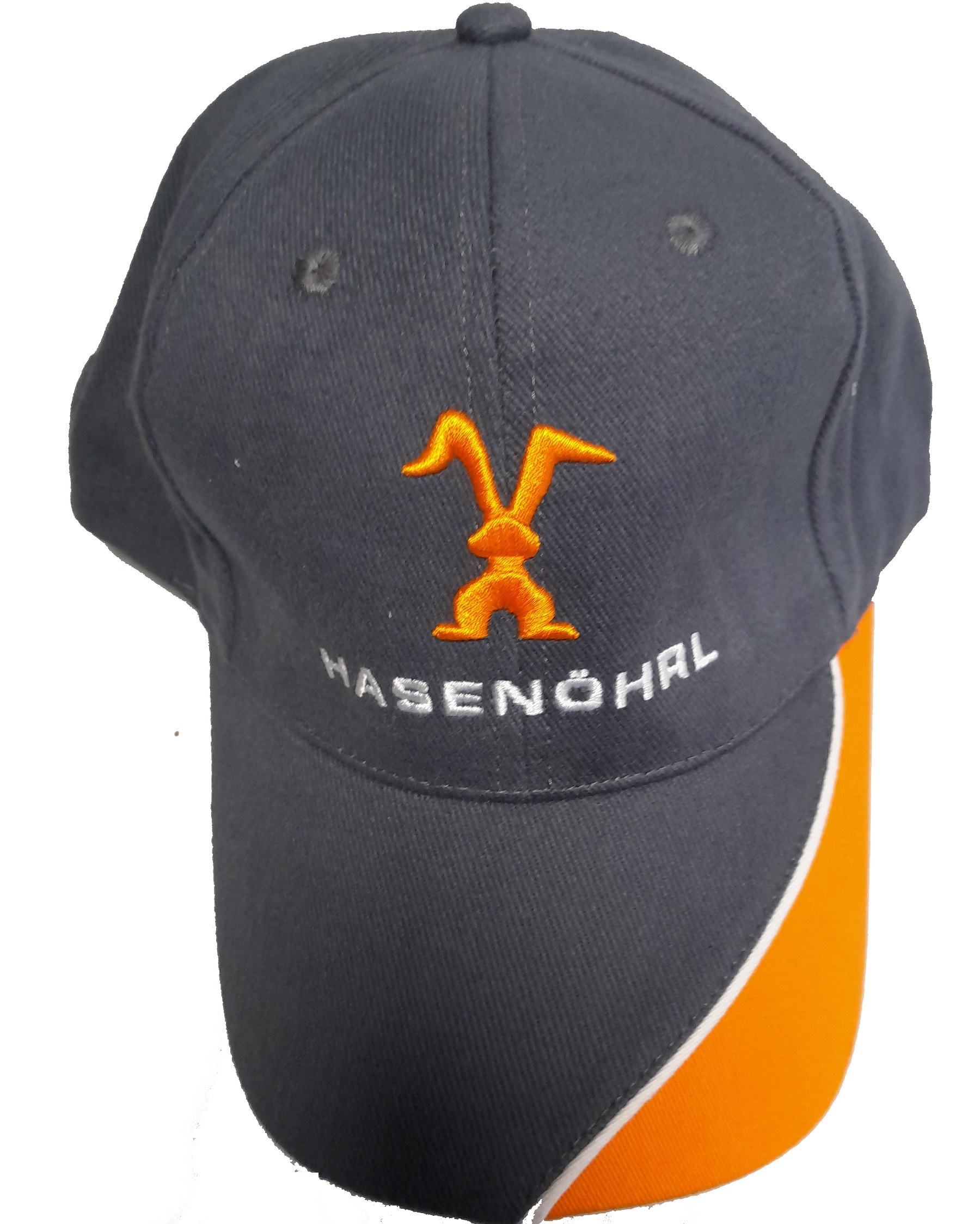 HASENÖHRL Kappe schwarz-orange mit 3D Stick